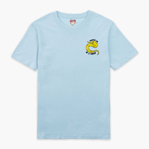 Yellow Worm On A String Embroidered T-Shirt (Unisex)-Embroidered Clothing, Embroidered T Shirt, EP01-Sassy Spud