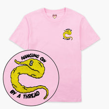 Load image into Gallery viewer, Yellow Worm On A String Embroidered T-Shirt (Unisex)-Embroidered Clothing, Embroidered T Shirt, EP01-Sassy Spud